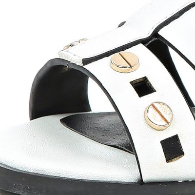 Mini girls white gladiator sandals